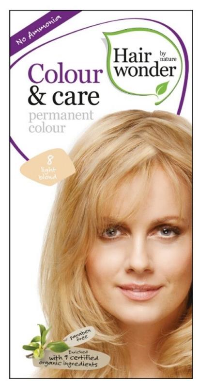 HAIRWONDER Dlhotrvajúca farba bio svetlá blond 8 100 ml