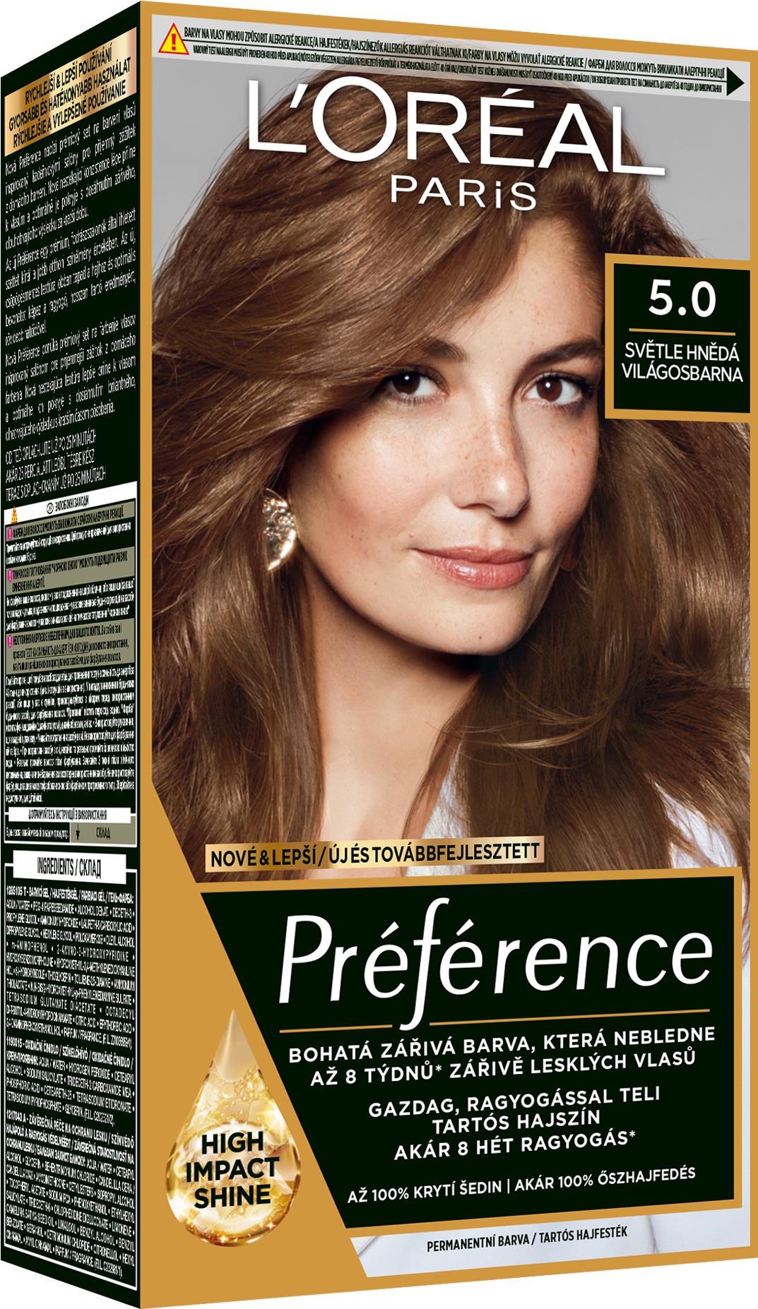 L'ORÉAL PARIS Préférence 5.0 Svetlo hnedá, 60 + 60 + 54 m