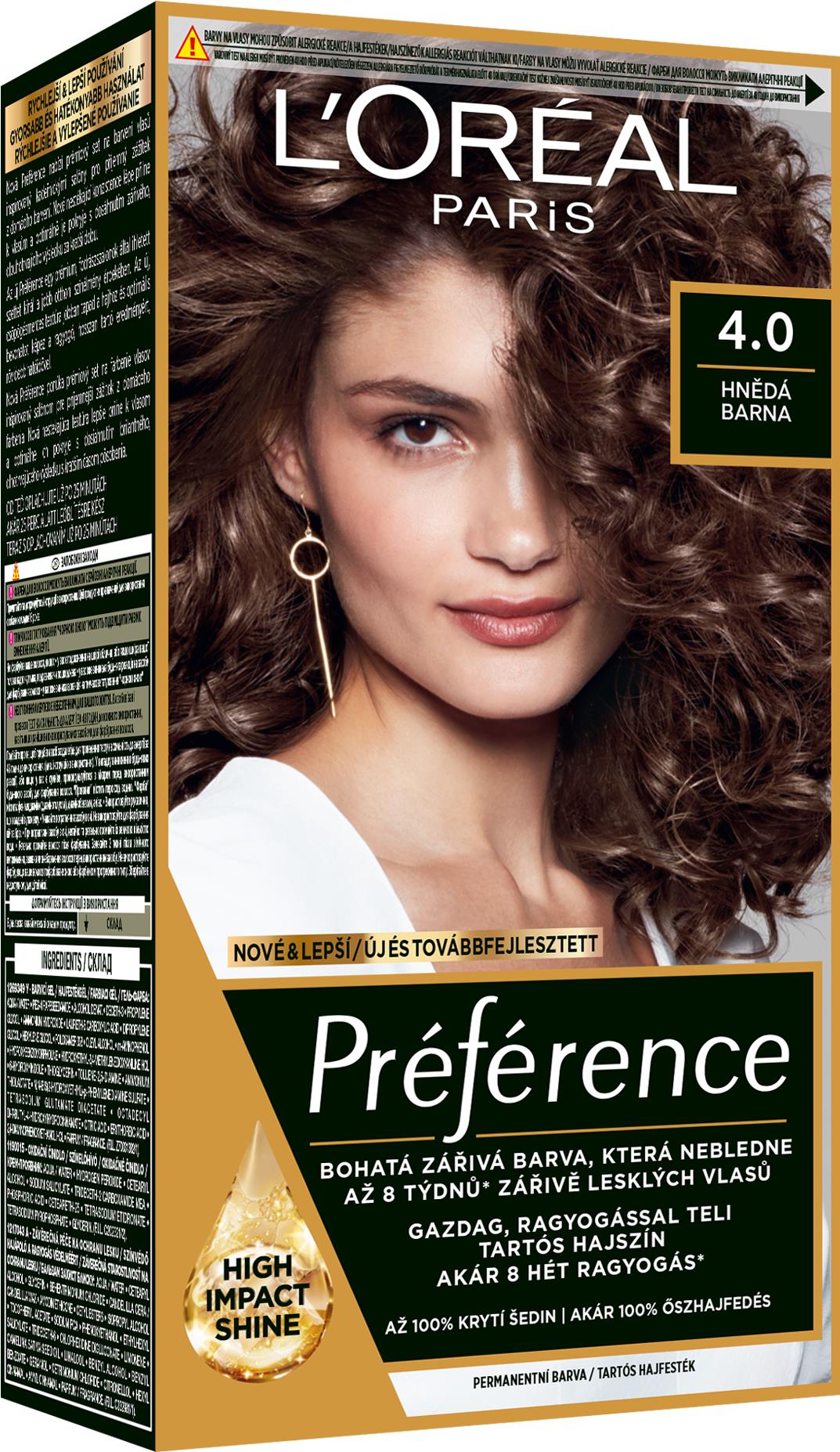 L'ORÉAL PARIS Préférence 4.0 Hnedá, 60 + 60 + 54 ml