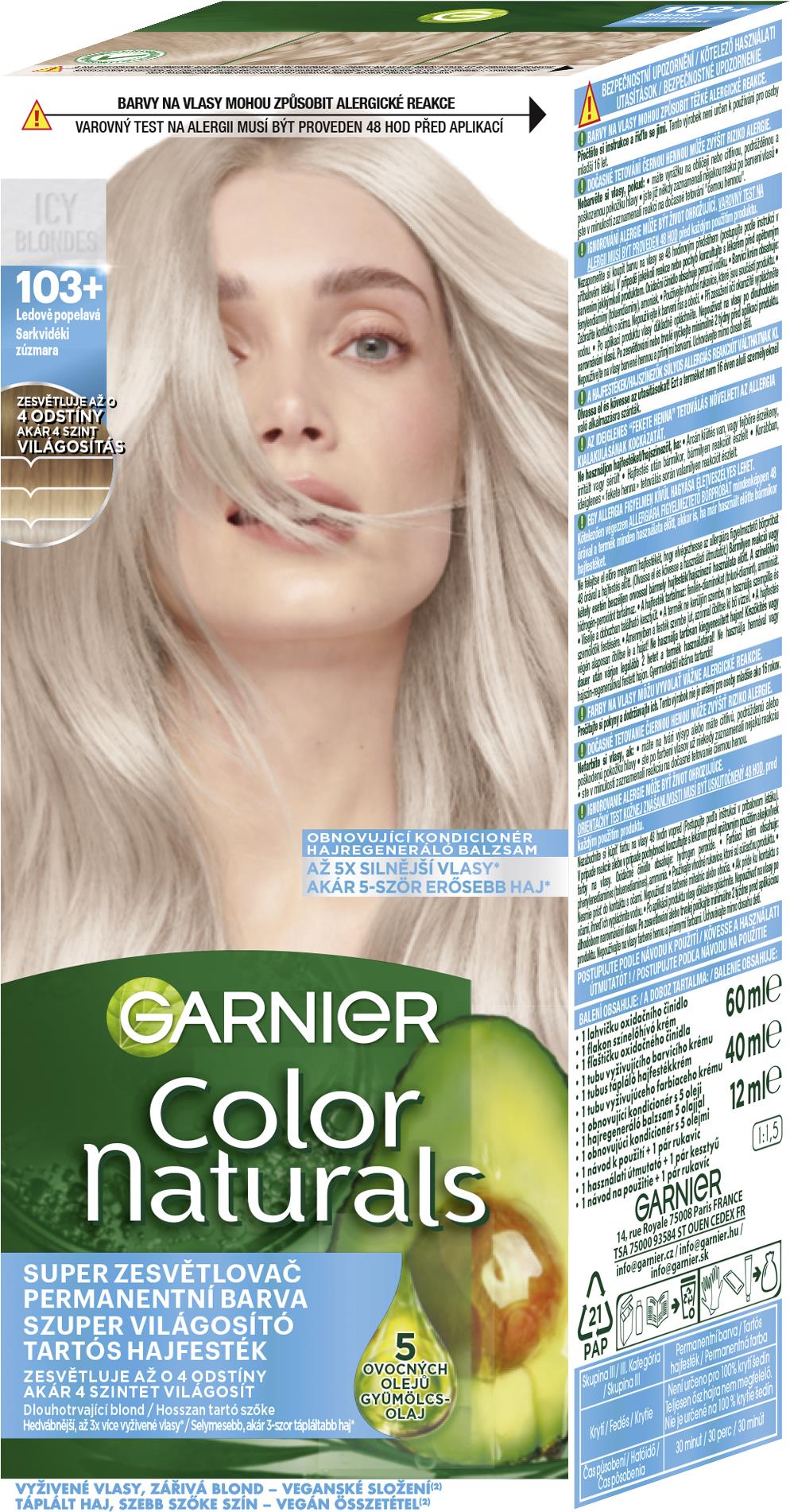 GARNIER Color Naturals permanentná farba na vlasy 103+ Ľadovo popolavá, 60 + 40 + 12 ml