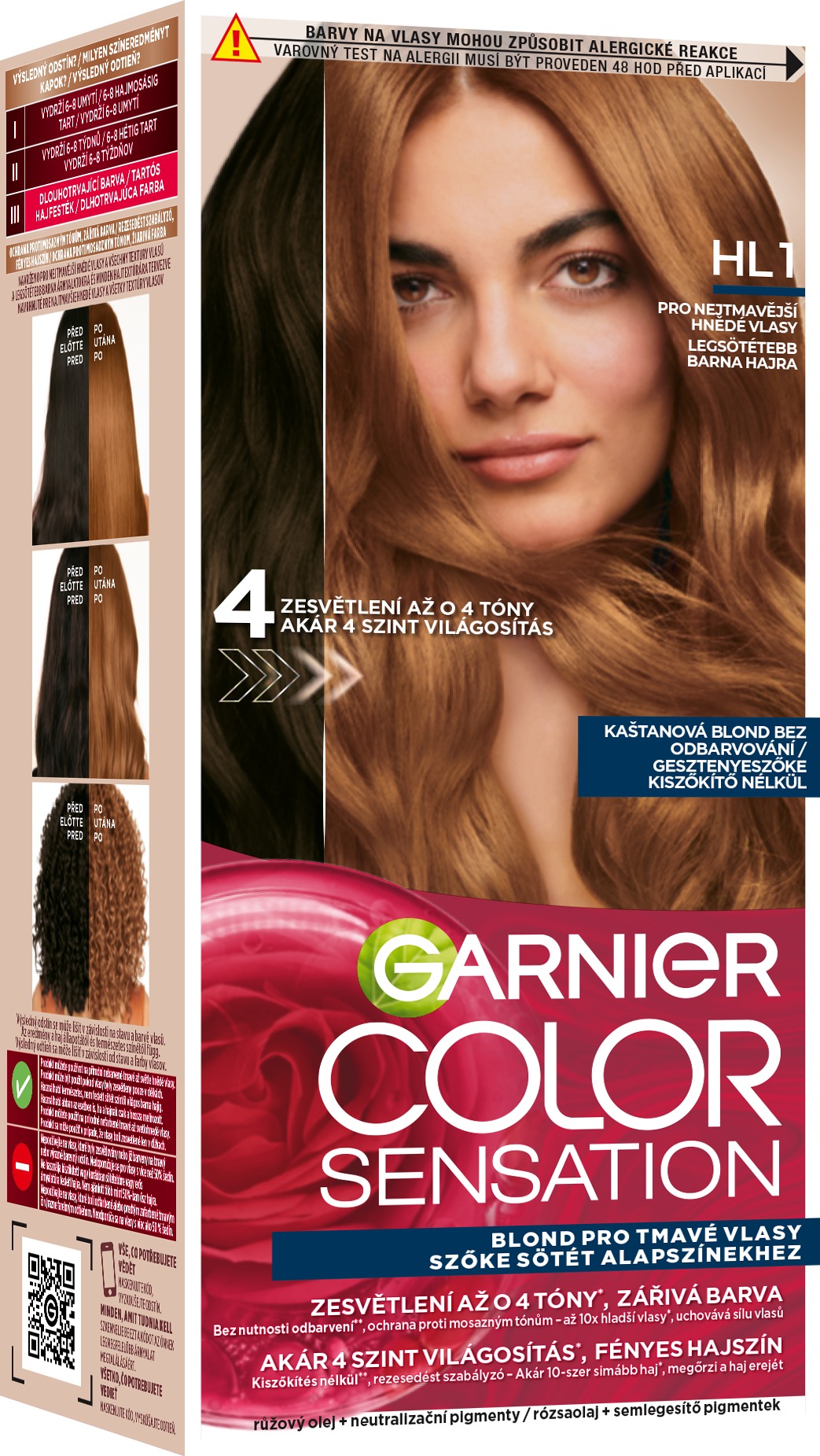 GARNIER Color Sensation permanentná farba na vlasy HL1 6.31 Black Hair 20, 60 + 40 + 12 ml
