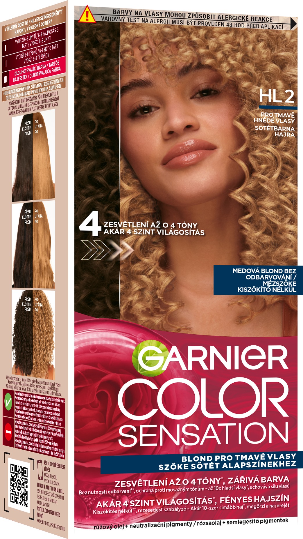 GARNIER Color Sensation permanentná farba na vlasy HL2 7.31 Dark Brown Hair 20, 60 + 40 + 12 ml