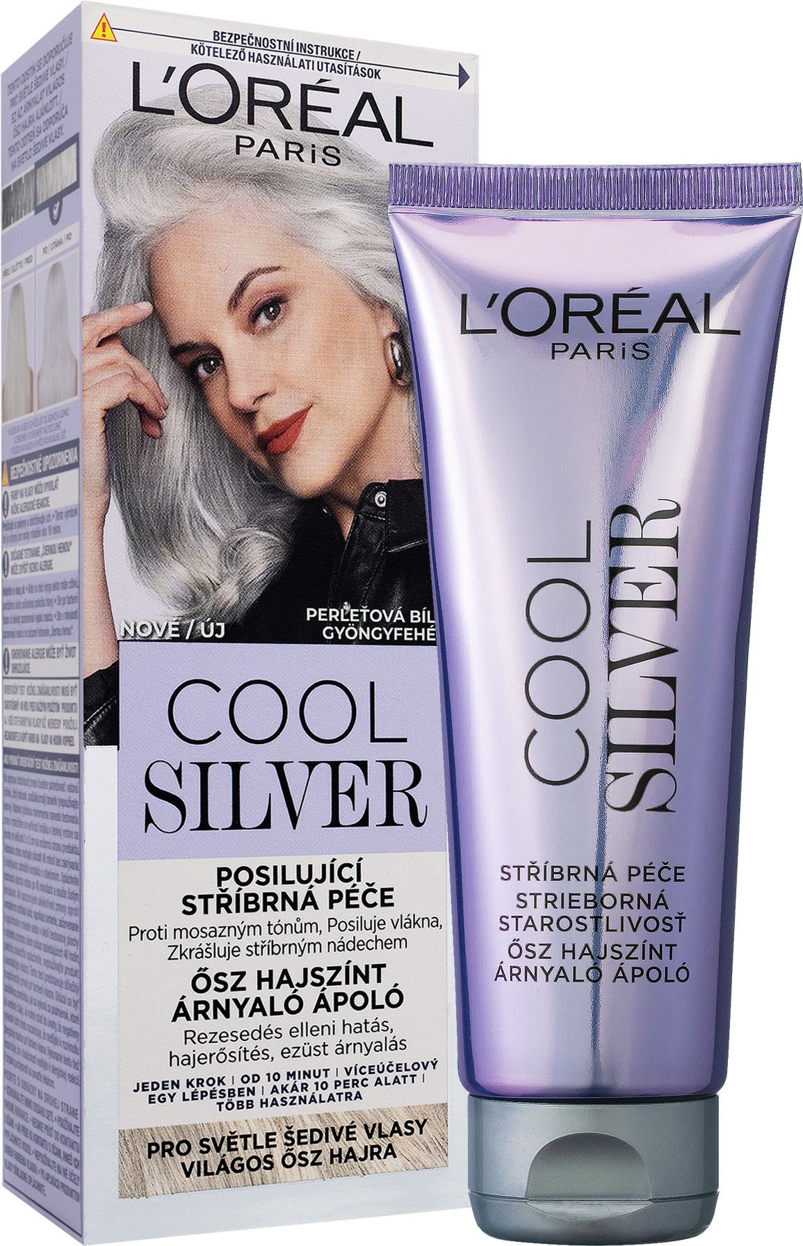 L'ORÉAL PARIS Cool Silver posilňujúci strieborná starostlivosť perleťová biela, 114 ml