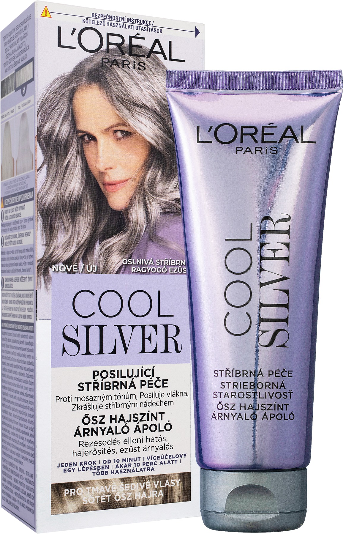 L'ORÉAL PARIS Cool Silver posilňujúca strieborná starostlivosť oslnivá strieborná, 114 ml