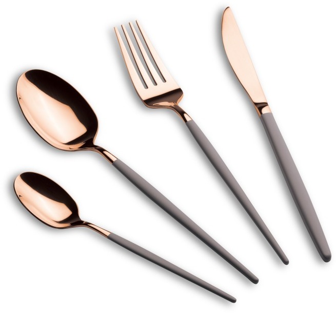 BERLINGERHAUS Sada príborov antikoro 24 ks leštená Taupe – Rose Gold