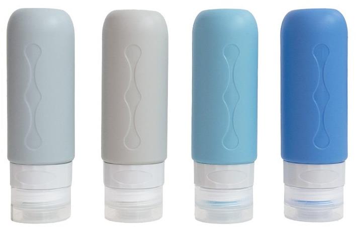 Kufryplus Cestovné silikónové fľaštičky 90 ml XND10, súprava 4 ks
