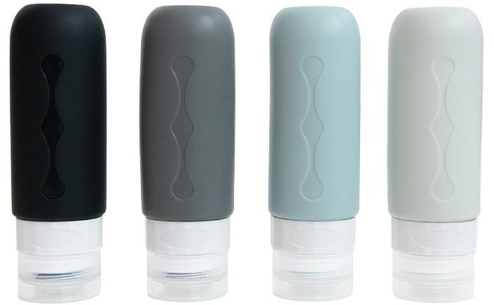 Kufryplus Cestovné silikónové fľaštičky 90 ml XND11, súprava 4 ks