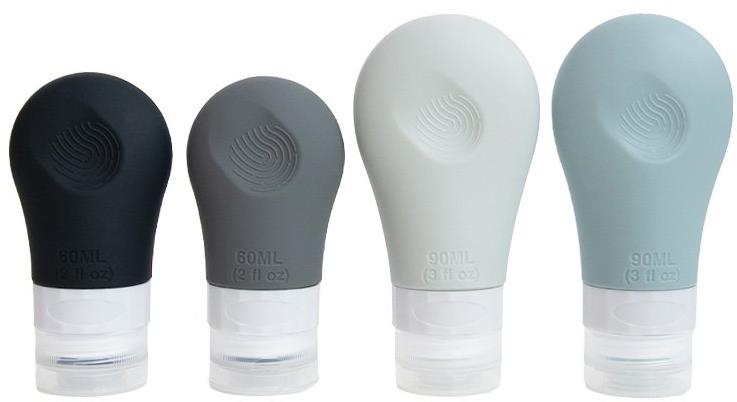 Kufryplus Cestovné silikónové fľaštičky 60 + 90 ml XND20, súprava 4 ks