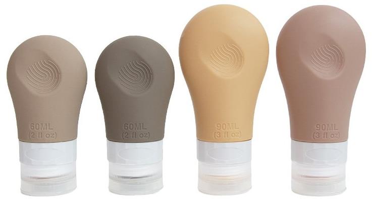 Kufryplus Cestovné silikónové fľaštičky 60 + 90 ml XND21, súprava 4 ks