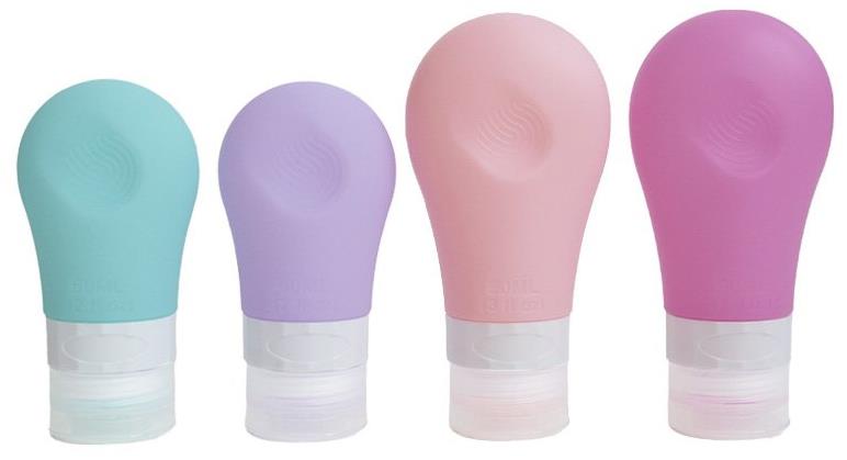 Kufryplus Cestovné silikónové fľaštičky 60 + 90 ml XND22, súprava 4 ks