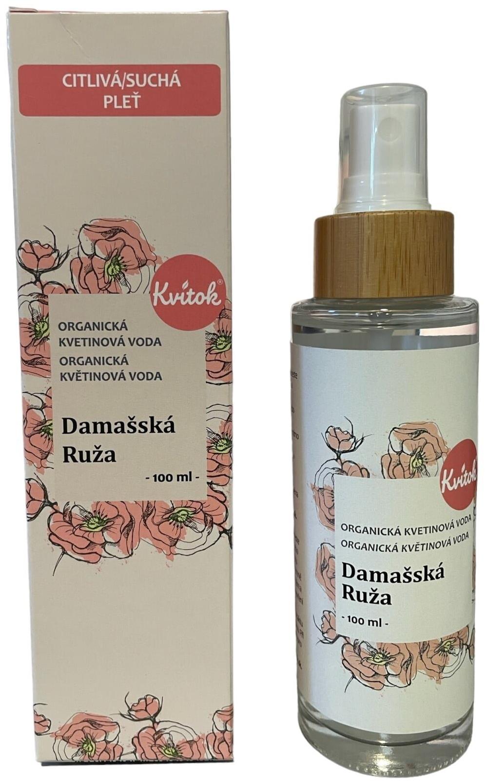 Kvitok Kvetová voda – damašská ruža BIO 30 ml