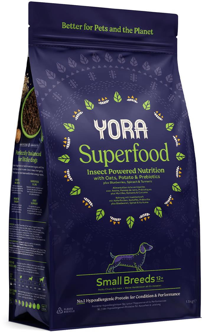 YORA granuly z hmyzu Superfood Adult Small Breeds 1,5 kg