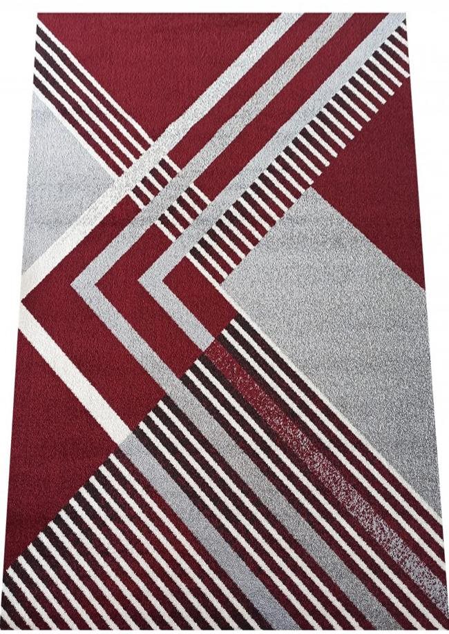 Kusový koberec Otto 03 sivočervený – 240 × 330 cm
