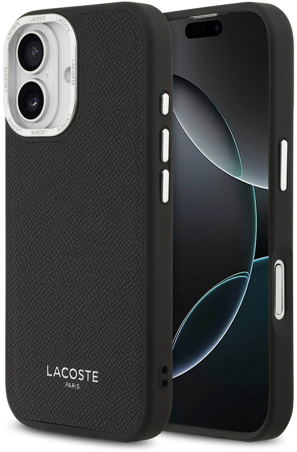 Lacoste PU Leather Champs Elysees MagSafe Zadný Kryt pre iPhone 17 Black