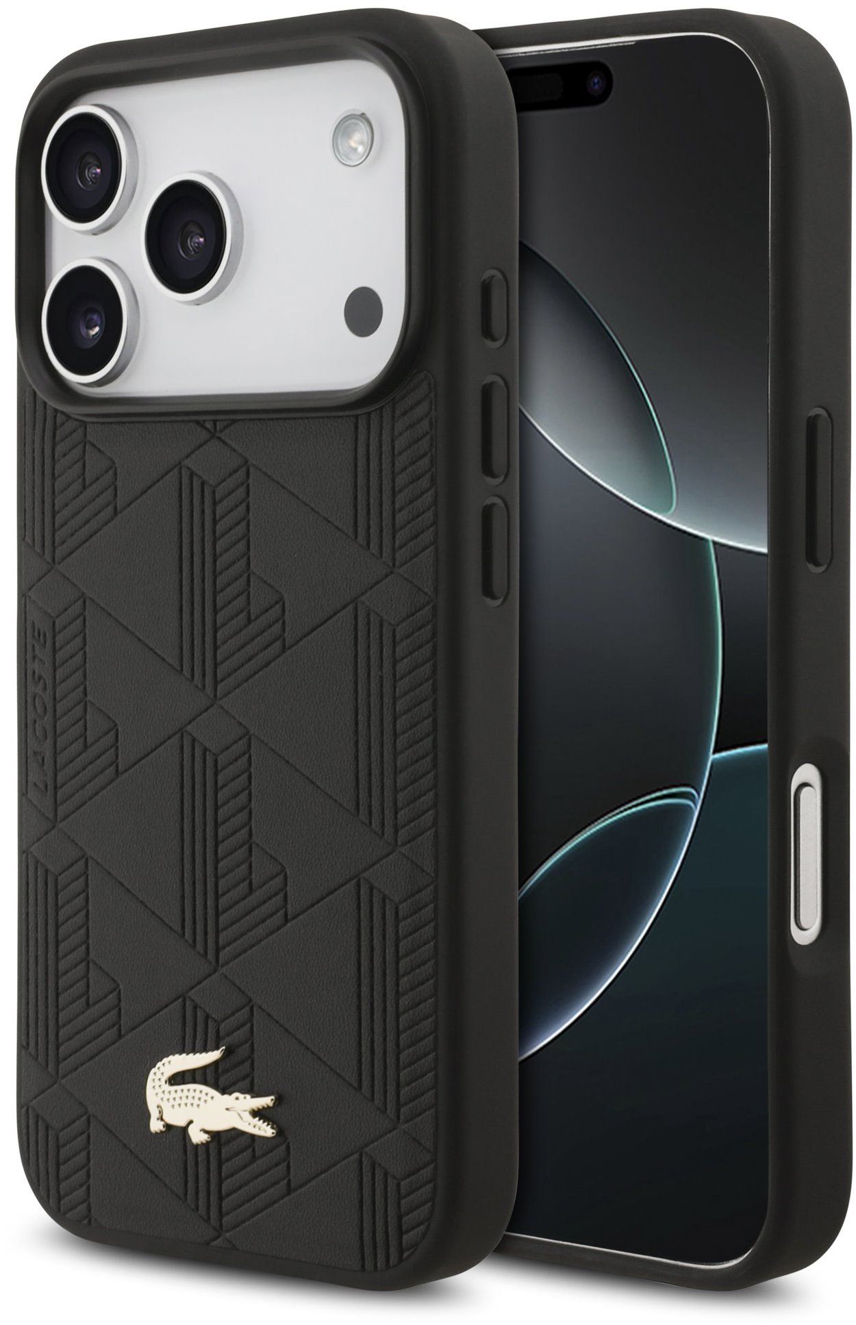 Lacoste PU Nomogram Gold Gold MagSafe Zadný Kryt pre iPhone 17 Pro Black