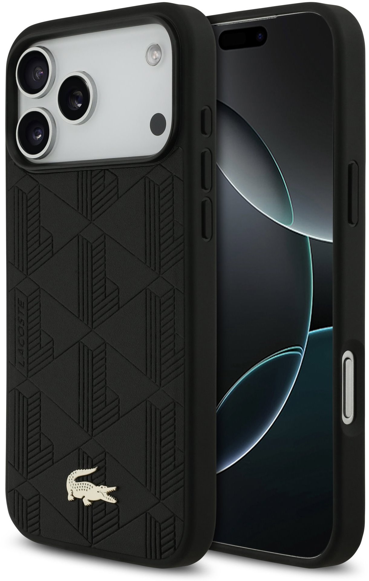 Lacoste PU Nomogram Gold Gold MagSafe Zadný Kryt pre iPhone 17 Pro Max Black