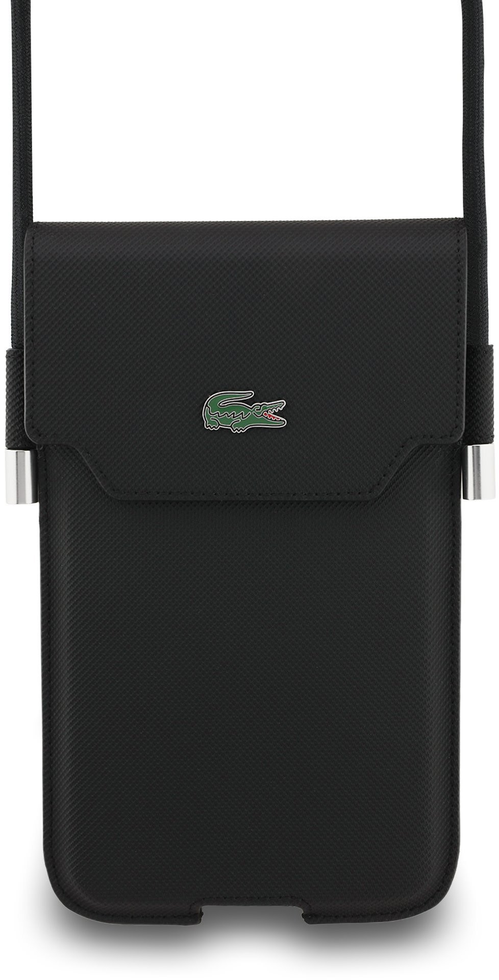 Lacoste PVC Iconic Petit Pique Metal Logo Vrecko na Telefón XL Black
