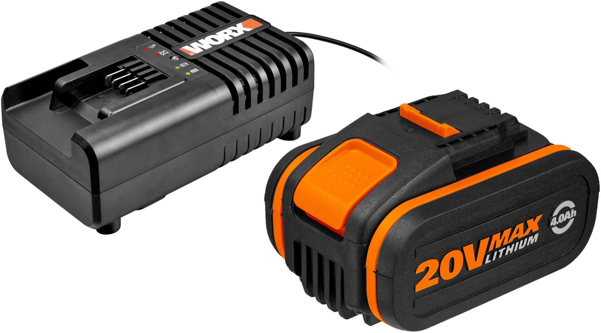 Worx 20 V/4,0 Ah akumulátor WA3553 + 2,0 A nabíjačka WA3880