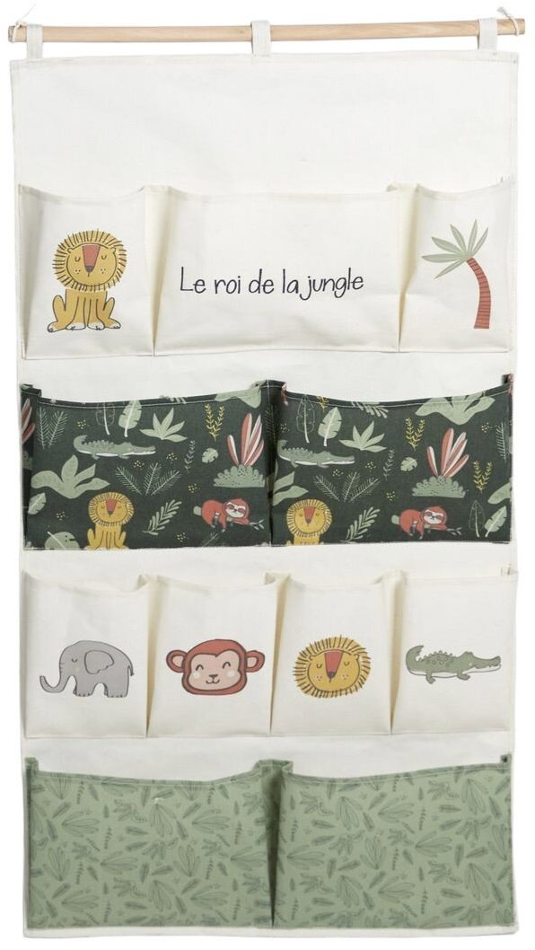 LA FACTORY Závesný organizér na hračky The King of the Jungle, 110 × 60 cm
