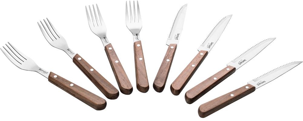 Lamart Súprava steakových príborov 8 ks Walnut LT2062