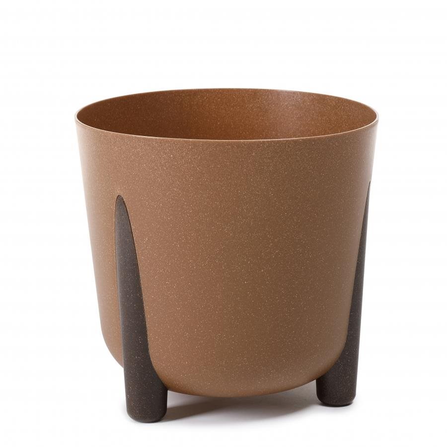 LAMELA FRIDA ECO WOOD O 26 cm, natur, kvetináč na 3 nohách napodobňujúci drevo