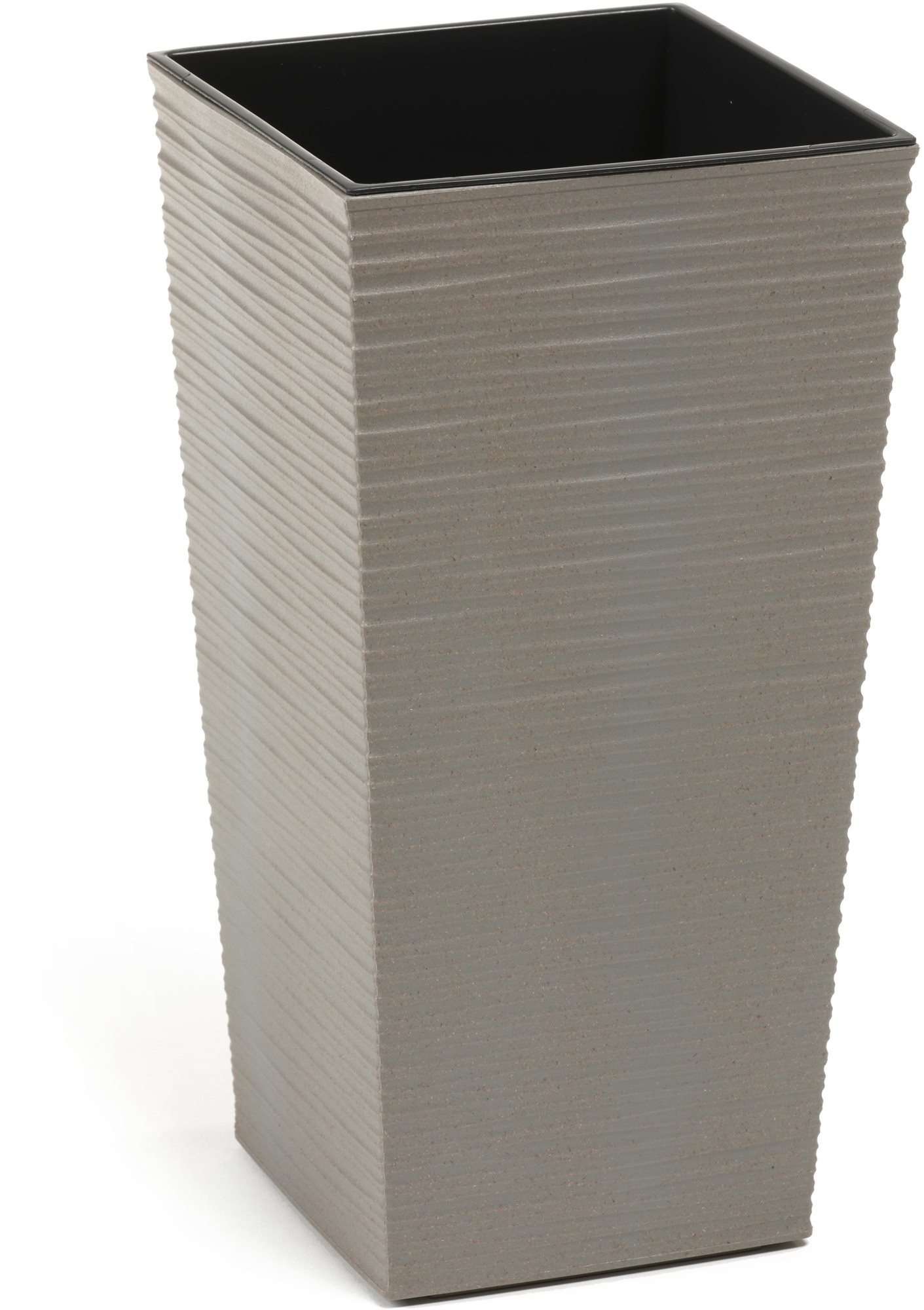 LAMELA, kvetináč FINEZIA ECO DLUTO vrúbok 25 × 25 cm, výška 46,5 cm, sivý