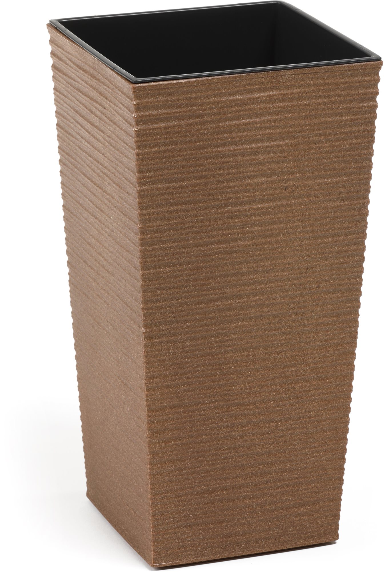 LAMELA, kvetináč FINEZIA ECO DLUTO vrúbok 25 × 25 cm, výška 46,5 cm, natur