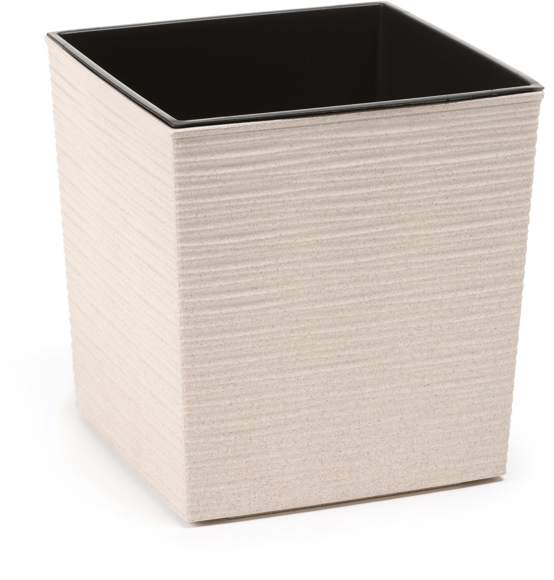 LAMELA, kvetináč JUKA ECO DLUTO – vrúbok 25 × 25 cm, výška 26 cm, biely