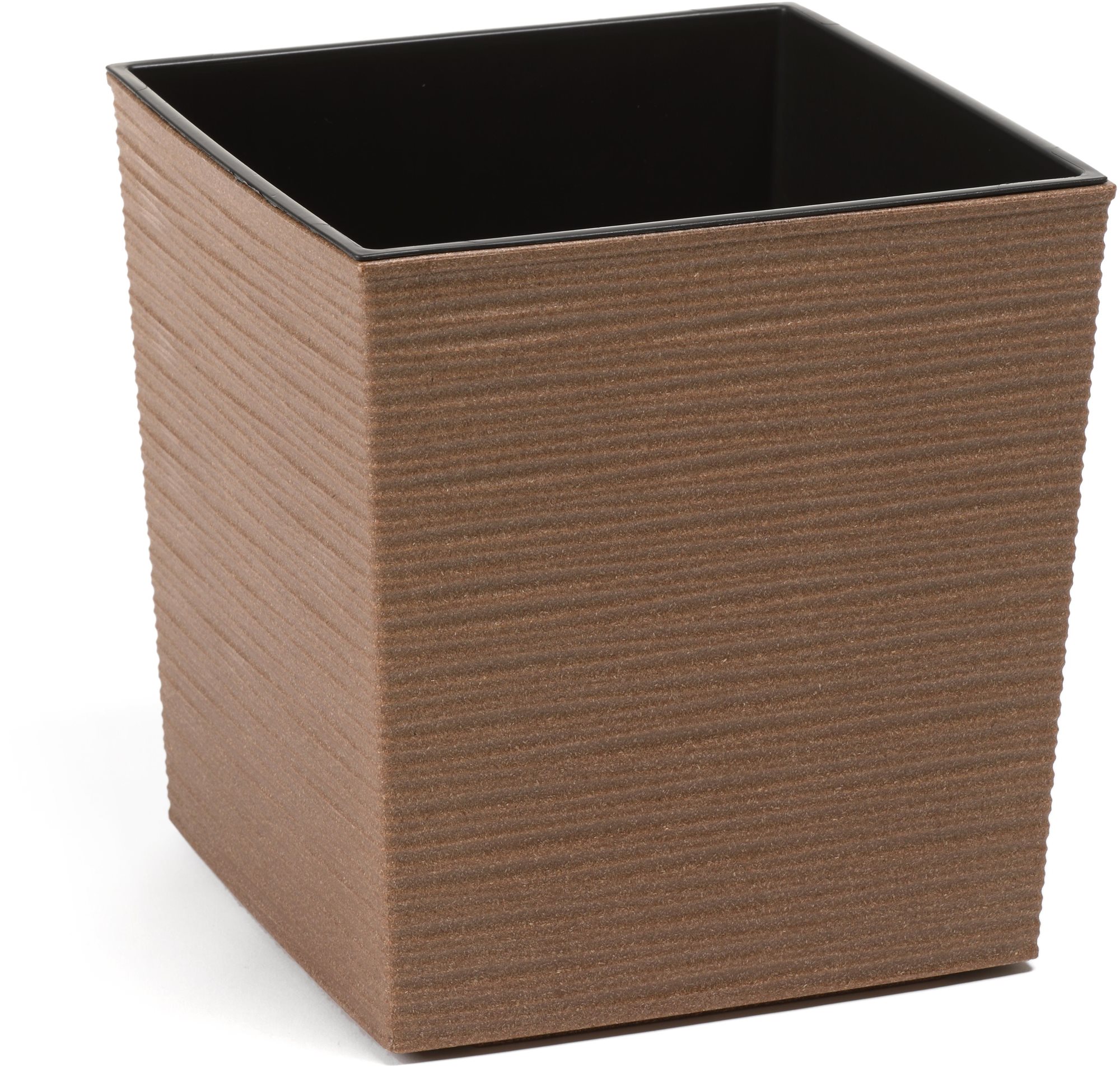 LAMELA, kvetináč JUKA ECO DLUTO – vrúbok 25 × 25 cm, výška 26 cm, natur