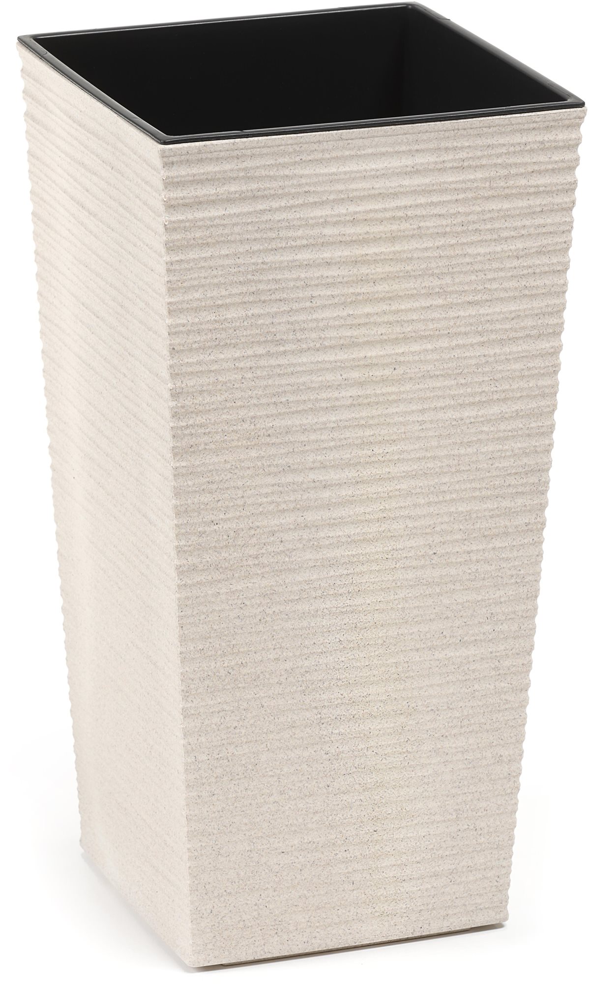 LAMELA, kvetináč FINEZIA ECO DLUTO – vrúbok 19 × 19 cm, výška 36 cm, biely