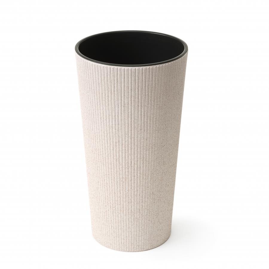 LAMELA, kvetináč LILIA ECO JUMPER – prúžok O 25 cm, výška 46,5 cm, biely