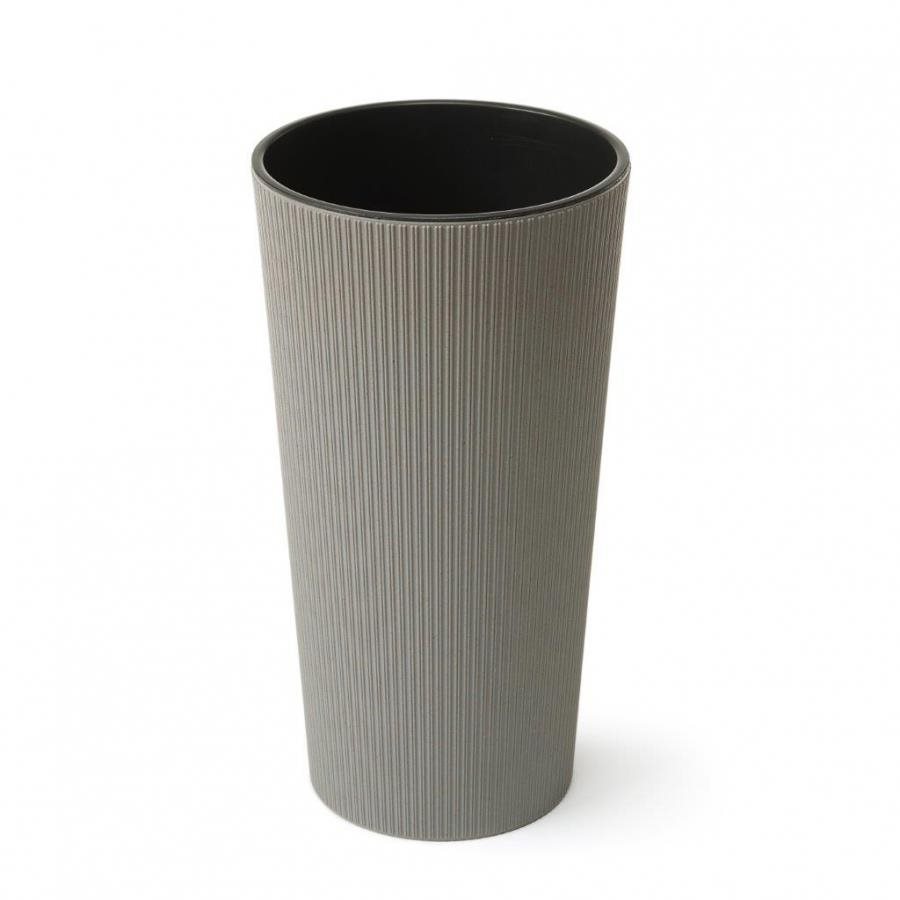 LAMELA, kvetináč LILIA ECO JUMPER – prúžok O 30 cm, výška 57 cm, sivý