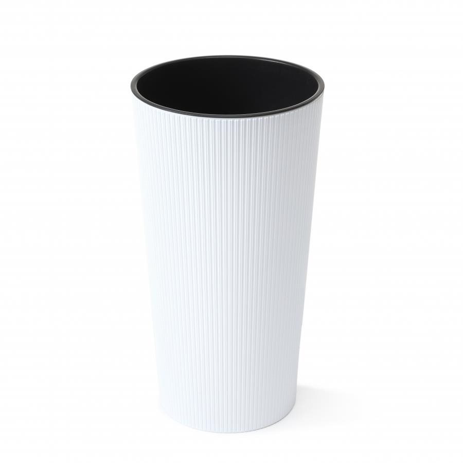 LAMELA, kvetináč LILIA JUMPER – prúžok O 19 cm, výška 36,4 cm, biely