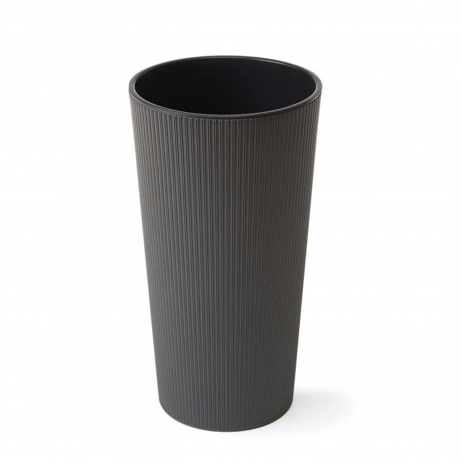 LAMELA, kvetináč LILIA JUMPER – prúžok O 19 cm, výška 36,4 cm, grafit