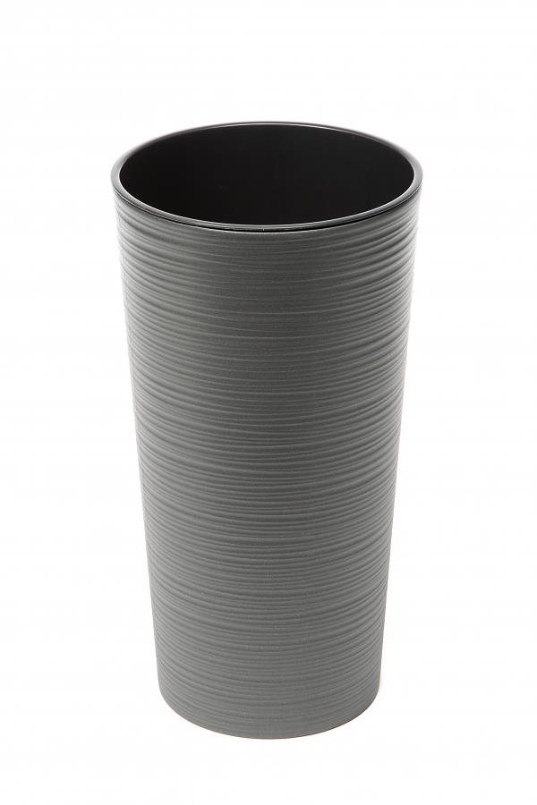 LAMELA, kvetináč LILIA DLUTO – vrúbok O 19 cm, výška 36,4 cm, grafitový