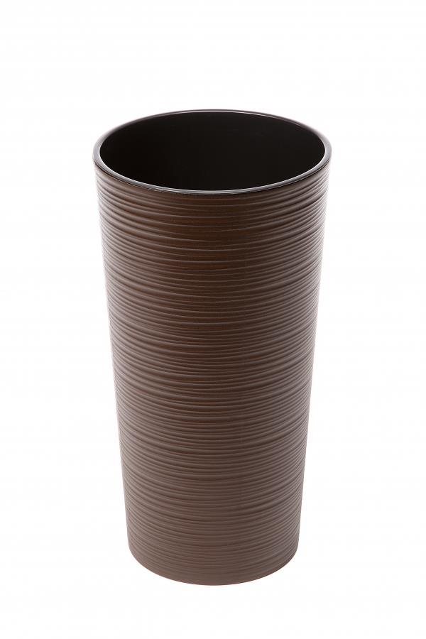 LAMELA, kvetináč LILIA DLUTO – vrúbok O 19 cm, výška 36,4 cm, moka