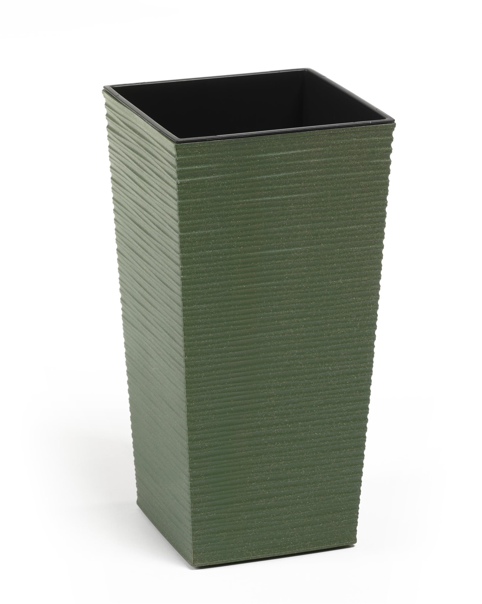 LAMELA, kvetináč FINEZIA ECO DLUTO – vrúbok 19 × 19 cm, výška 36 cm, zelený