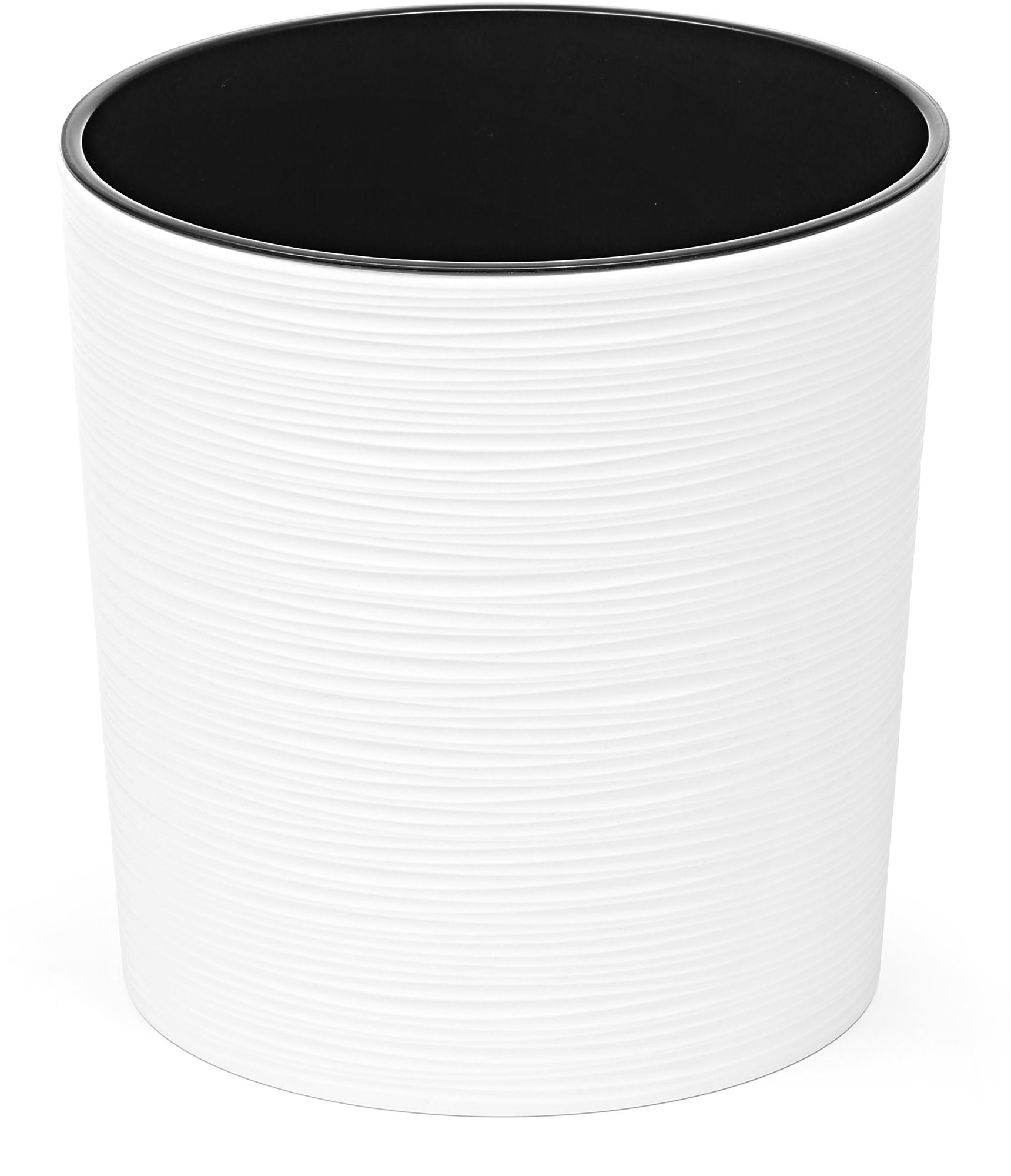 LAMELA Obal na kvetináč MALWA DLUTO – vrúbok, priemer 25 cm, výška 25,5 cm, biely