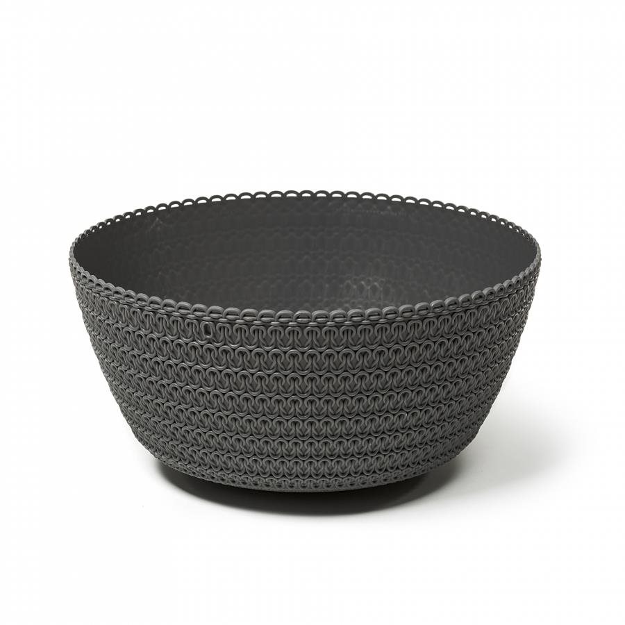 LAMELA, kvetináč-žardinka JERSEY O 24 cm, výška 13,2 cm, antracit