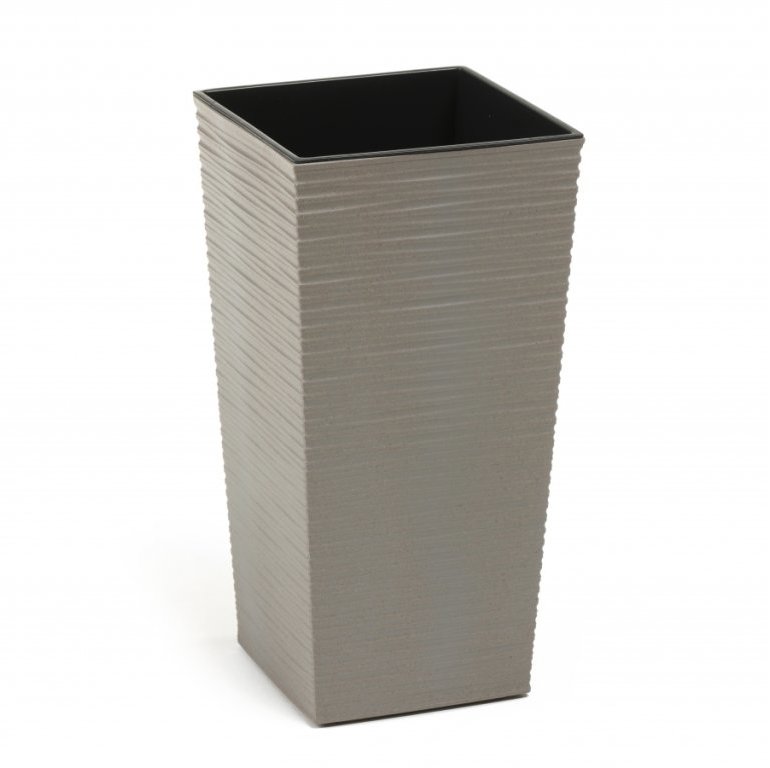LAMELA Kvetináč FINEZIA ECO WOOD DLUTO, 30 × 30 × 57 cm, sivý