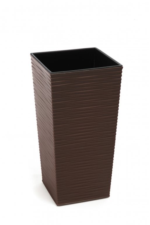 LAMELA Kvetináč FINEZIA DLUTO – vrúbok, 190 × 190 mm, moka