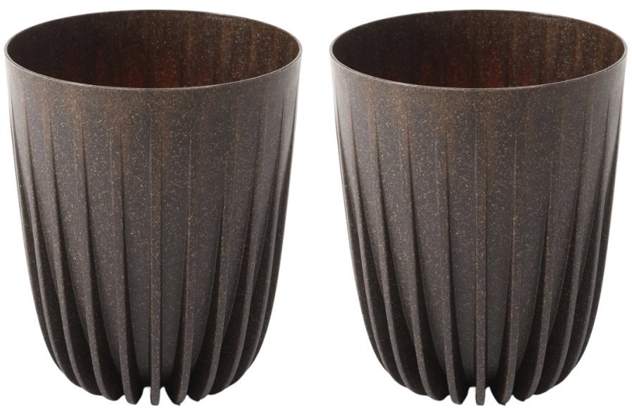 Lamela Kvetináč MIRA 25 cm, coffee espresso, sada 2 ks