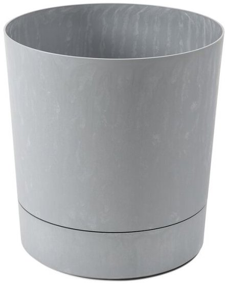 Lamela Kvetináč AURA + miska 35 cm, efekt sivý betón