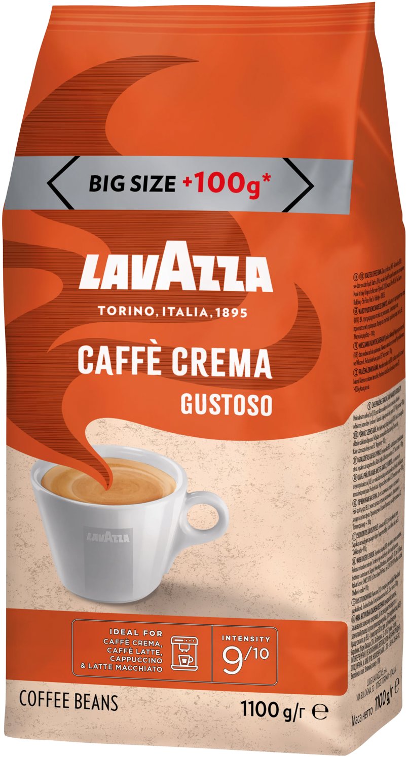 Lavazza Caffe Crema Gustoso OVERFILL, zrnková, 1100 g