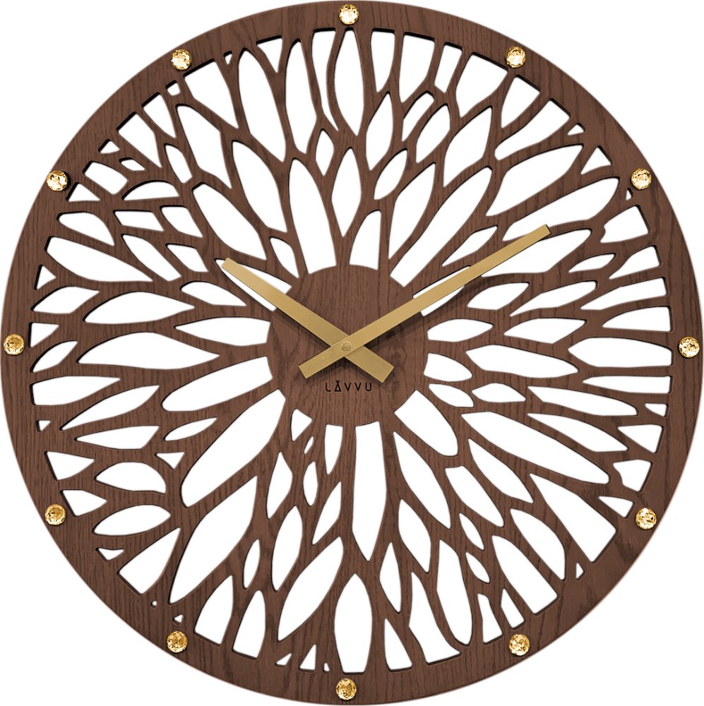 LAVVU Wood Impozantné drevené hodiny tmavé