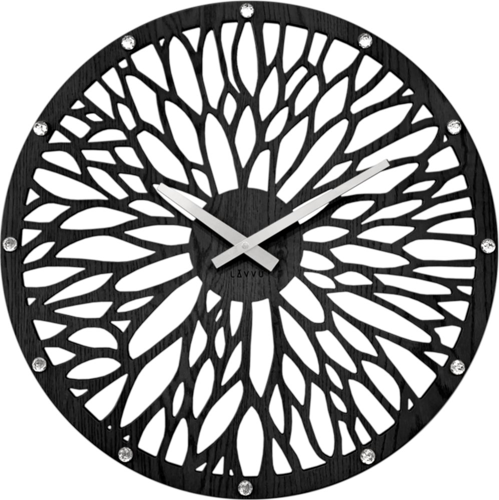 LAVVU Wood Impozantné drevené hodiny čierne
