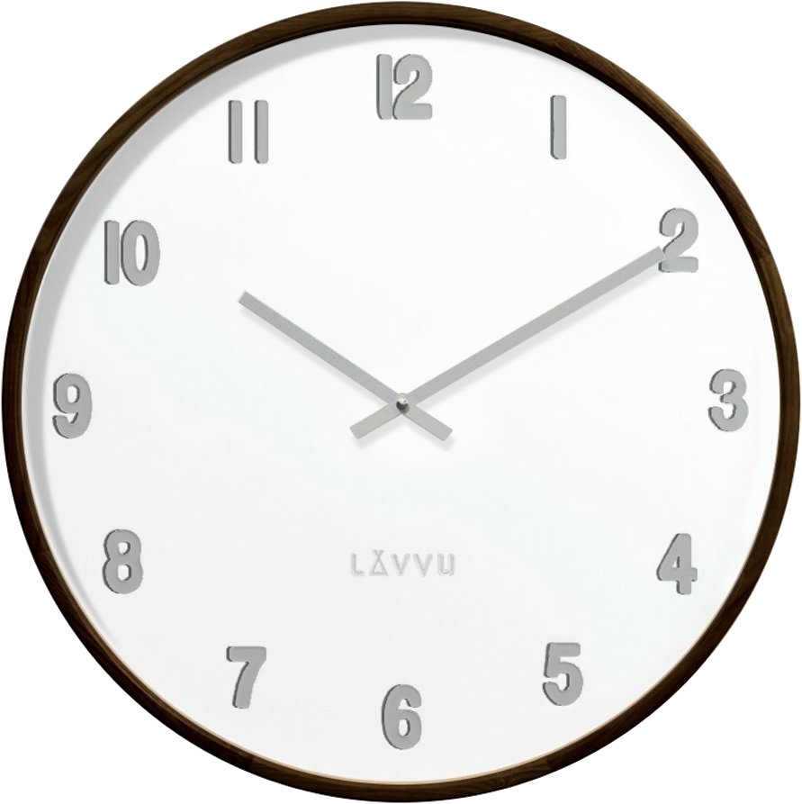 LAVVU Fade Drevené biele hodiny tmavé