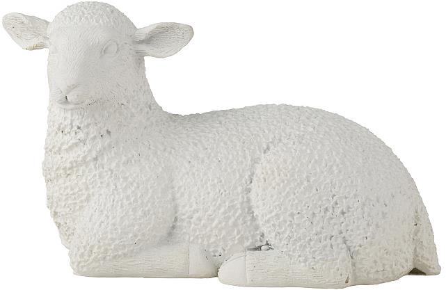 LENE BJERRE Veľkonočná dekorácia – Ovečka ležiaca biela, 13 × 8 cm