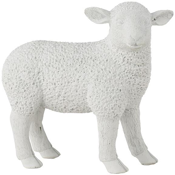 LENE BJERRE Veľkonočná dekorácia – Ovečka stojacia biela, 10 × 11 cm
