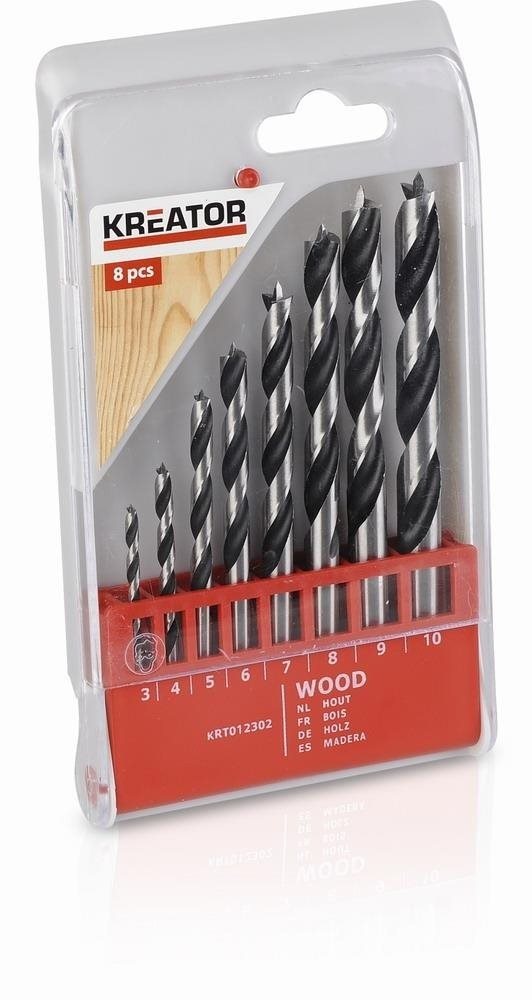 KREATOR Vrtáky do dreva sada 8 ks 45933 mm KRT012302